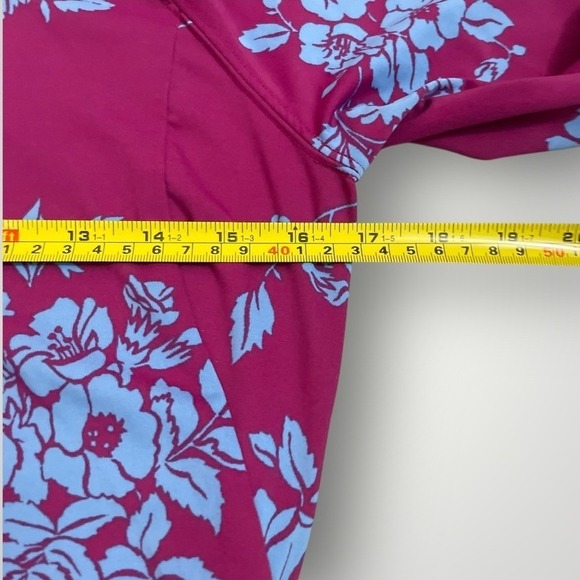 Title Nine Floral Rash Guard Swim Shirt Small Long Sleeve Zip Neck Women's - Picture 4 of 9